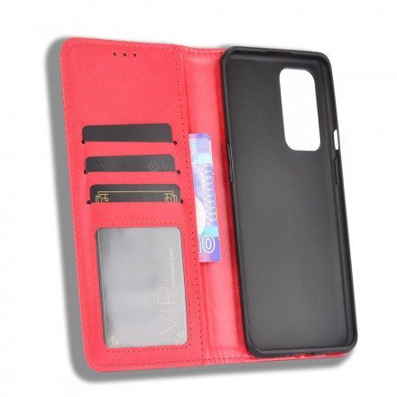 Flip Cover OnePlus 9 Pro Effet Cuir Vintage Stylisé Flip Cover OnePlus 9 Pro Effet Cuir Vintage Stylisé