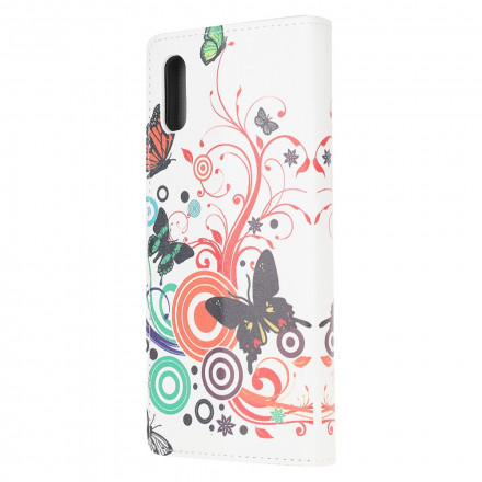 Housse Samsung Galaxy XCover 5 Papillons et Fleurs Housse Samsung Galaxy XCover 5 Papillons et Fleurs