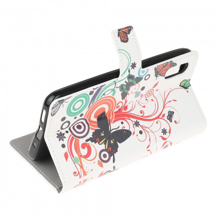 Housse Samsung Galaxy XCover 5 Papillons et Fleurs Housse Samsung Galaxy XCover 5 Papillons et Fleurs