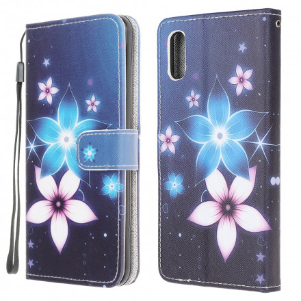 Housse Samsung Galaxy XCover 5 Fleurs Lunaires à Lanière Housse Samsung Galaxy XCover 5 Fleurs Lunaires à Lanière