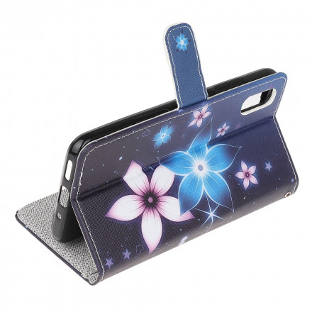 Housse Samsung Galaxy XCover 5 Fleurs Lunaires à Lanière Housse Samsung Galaxy XCover 5 Fleurs Lunaires à Lanière