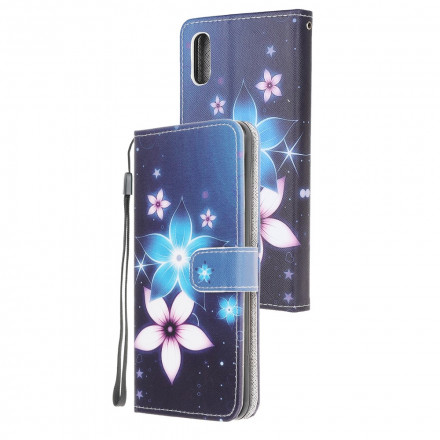Housse Samsung Galaxy XCover 5 Fleurs Lunaires à Lanière Housse Samsung Galaxy XCover 5 Fleurs Lunaires à Lanière