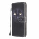 Housse Samsung Galaxy XCover 5 Yeux de Chat Noir à Lanière