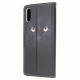 Housse Samsung Galaxy XCover 5 Yeux de Chat Noir à Lanière