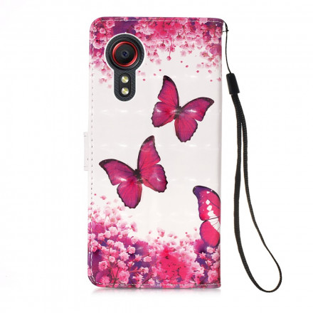 Housse Samsung Galaxy Xcover 5 Papillons Rouges Housse Samsung Galaxy Xcover 5 Papillons Rouges