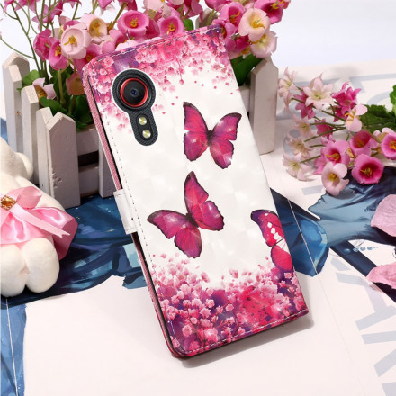 Housse Samsung Galaxy Xcover 5 Papillons Rouges Housse Samsung Galaxy Xcover 5 Papillons Rouges