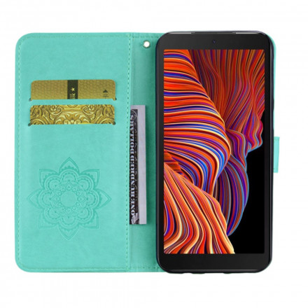 Housse Samsung Galaxy XCover 5 Hibou Mandala et Lanière