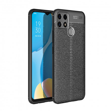 Coque Oppo A15 Effet Cuir Litchi Double line Coque Oppo A15 Effet Cuir Litchi Double line