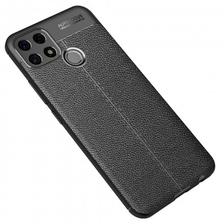 Coque Oppo A15 Effet Cuir Litchi Double line Coque Oppo A15 Effet Cuir Litchi Double line