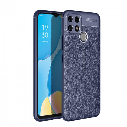 Coque Oppo A15 Effet Cuir Litchi Double line Coque Oppo A15 Effet Cuir Litchi Double line