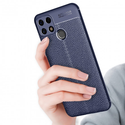 Coque Oppo A15 Effet Cuir Litchi Double line Coque Oppo A15 Effet Cuir Litchi Double line