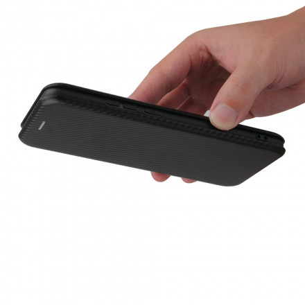 Flip Cover Oppo A15 Silicone Carbone Coloré Flip Cover Oppo A15 Silicone Carbone Coloré