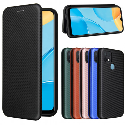 Flip Cover Oppo A15 Silicone Carbone Coloré Flip Cover Oppo A15 Silicone Carbone Coloré