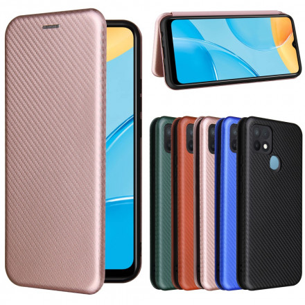 Flip Cover Oppo A15 Silicone Carbone Coloré Flip Cover Oppo A15 Silicone Carbone Coloré