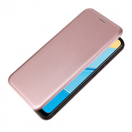 Flip Cover Oppo A15 Silicone Carbone Coloré Flip Cover Oppo A15 Silicone Carbone Coloré