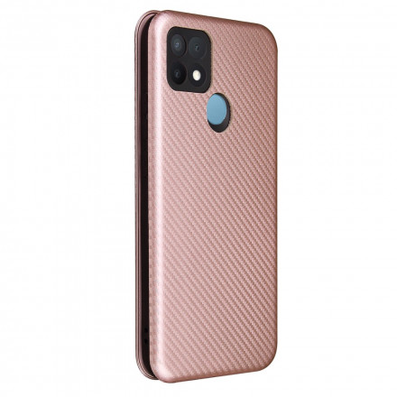 Flip Cover Oppo A15 Silicone Carbone Coloré Flip Cover Oppo A15 Silicone Carbone Coloré