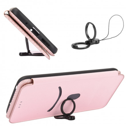 Flip Cover Oppo A15 Silicone Carbone Coloré Flip Cover Oppo A15 Silicone Carbone Coloré