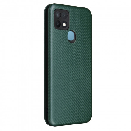 Flip Cover Oppo A15 Silicone Carbone Coloré