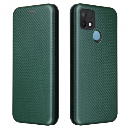 Flip Cover Oppo A15 Silicone Carbone Coloré