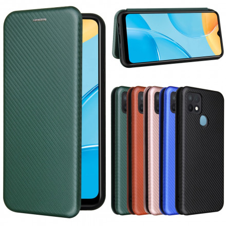 Flip Cover Oppo A15 Silicone Carbone Coloré