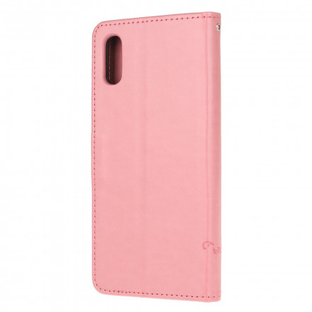 Housse Samsung Galaxy XCover 5 Papillons Et Fleurs À Lanière Housse Samsung Galaxy XCover 5 Papillons Et Fleurs À Lanière