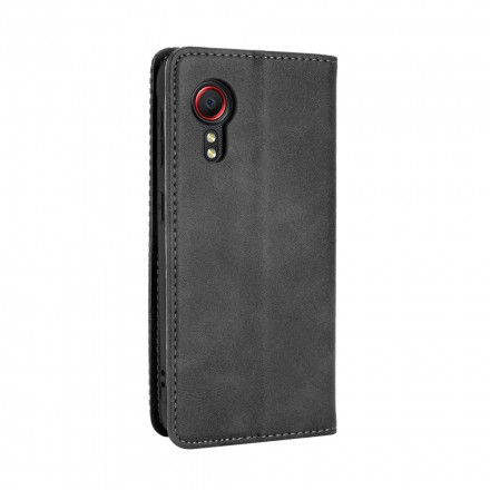 Flip Cover Samsung Galaxy XCover 5 Effet Cuir Vintage Stylisé Flip Cover Samsung Galaxy XCover 5 Effet Cuir Vintage Stylisé