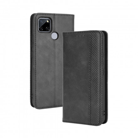 Flip Cover Oppo A15 Effet Cuir Vintage Stylisé Flip Cover Oppo A15 Effet Cuir Vintage Stylisé