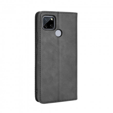 Flip Cover Oppo A15 Effet Cuir Vintage Stylisé Flip Cover Oppo A15 Effet Cuir Vintage Stylisé