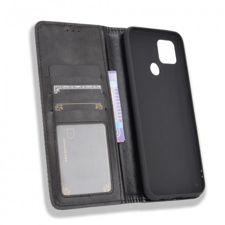 Flip Cover Oppo A15 Effet Cuir Vintage Stylisé Flip Cover Oppo A15 Effet Cuir Vintage Stylisé