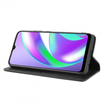 Flip Cover Oppo A15 Effet Cuir Vintage Stylisé Flip Cover Oppo A15 Effet Cuir Vintage Stylisé