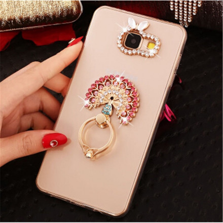 Anneau Support Diamants Mauves Téléphone Intelligent Anneau Support Diamants Mauves Téléphone Intelligent