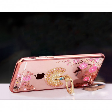 Anneau Support Diamants Mauves Téléphone Intelligent Anneau Support Diamants Mauves Téléphone Intelligent