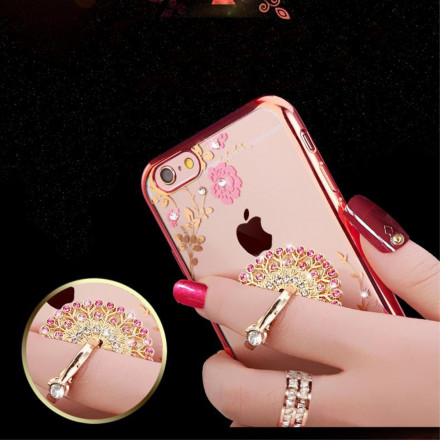 Anneau Support Diamants Mauves Téléphone Intelligent Anneau Support Diamants Mauves Téléphone Intelligent