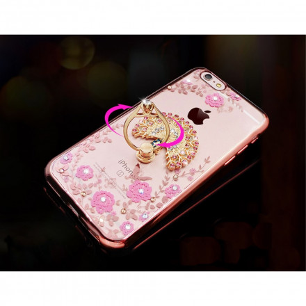 Anneau Support Diamants Mauves Téléphone Intelligent Anneau Support Diamants Mauves Téléphone Intelligent