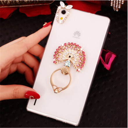 Anneau Support Diamants Mauves Téléphone Intelligent Anneau Support Diamants Mauves Téléphone Intelligent