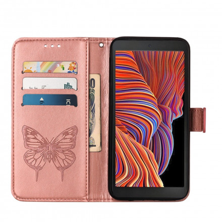 Housse Samsung Galaxy XCover 5 Papillon Design avec Lanière Housse Samsung Galaxy XCover 5 Papillon Design avec Lanière