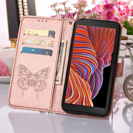 Housse Samsung Galaxy XCover 5 Papillon Design avec Lanière Housse Samsung Galaxy XCover 5 Papillon Design avec Lanière