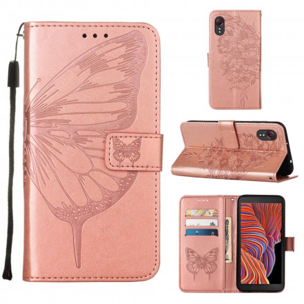 Housse Samsung Galaxy XCover 5 Papillon Design avec Lanière Housse Samsung Galaxy XCover 5 Papillon Design avec Lanière