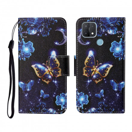 Housse Oppo A15 Précieux Papillons à Lanière Housse Oppo A15 Précieux Papillons à Lanière