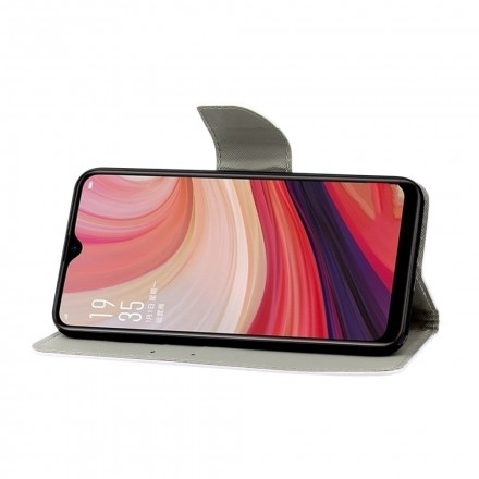 Housse Oppo A15 Plume Colorée à Lanière Housse Oppo A15 Plume Colorée à Lanière