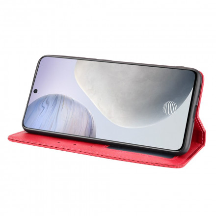 Flip Cover Vivo X60 Effet Cuir Vintage Stylisé Flip Cover Vivo X60 Effet Cuir Vintage Stylisé