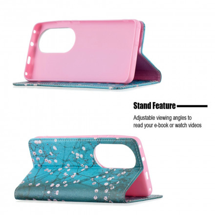 Flip Cover Huawei P50 Pro Branches Fleuries Flip Cover Huawei P50 Pro Branches Fleuries