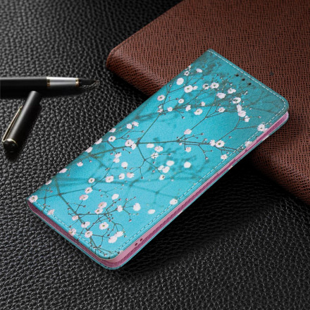 Flip Cover Huawei P50 Pro Branches Fleuries Flip Cover Huawei P50 Pro Branches Fleuries