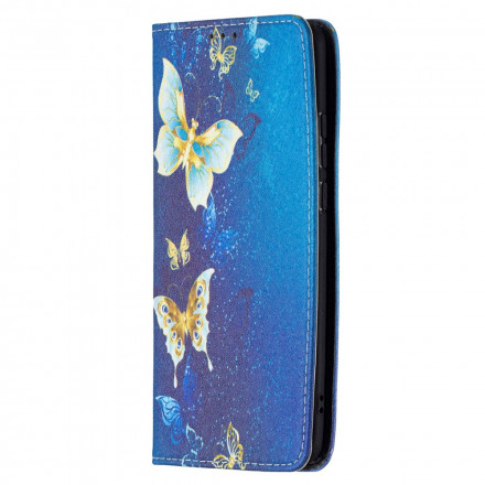 Flip Cover Huawei P50 Pro Papillons Colorés Flip Cover Huawei P50 Pro Papillons Colorés