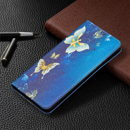 Flip Cover Huawei P50 Pro Papillons Colorés Flip Cover Huawei P50 Pro Papillons Colorés