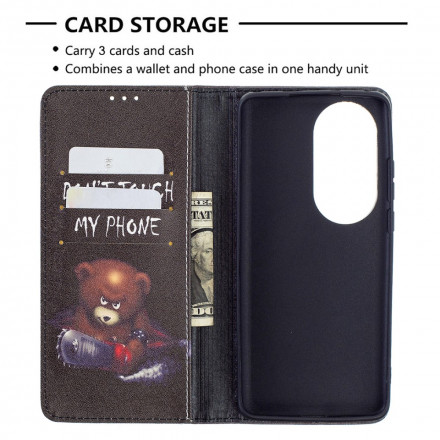 Flip Cover Huawei P50 Pro Ours Dangereux Flip Cover Huawei P50 Pro Ours Dangereux