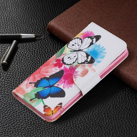 Housse Huawei P50 Pro Papillons et Fleurs Peints Housse Huawei P50 Pro Papillons et Fleurs Peints