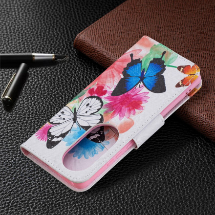 Housse Huawei P50 Pro Papillons et Fleurs Peints Housse Huawei P50 Pro Papillons et Fleurs Peints