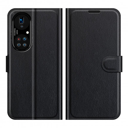 Housse Huawei P50 Pro Style Cuir Litchi Classique Housse Huawei P50 Pro Style Cuir Litchi Classique