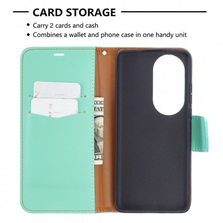 Housse Huawei P50 Pro Litchi Rabat Oblique Housse Huawei P50 Pro Litchi Rabat Oblique